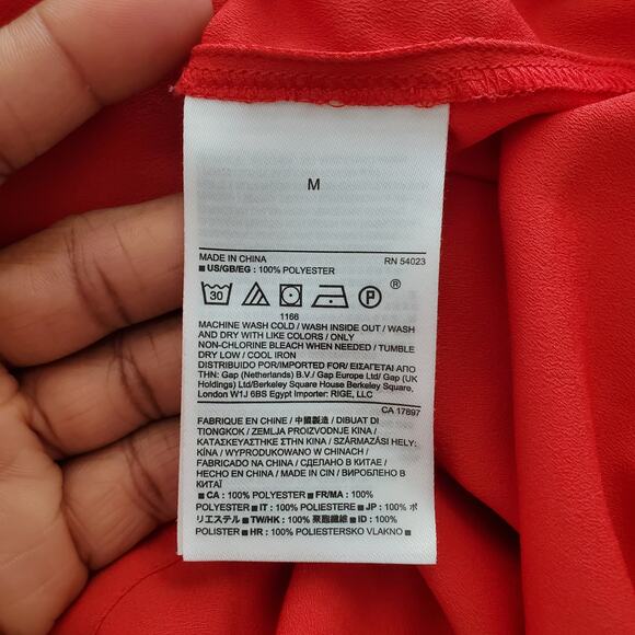 Banana Republic Factory Orange Sleeveless Button Down Top M - Picture 7 of 7